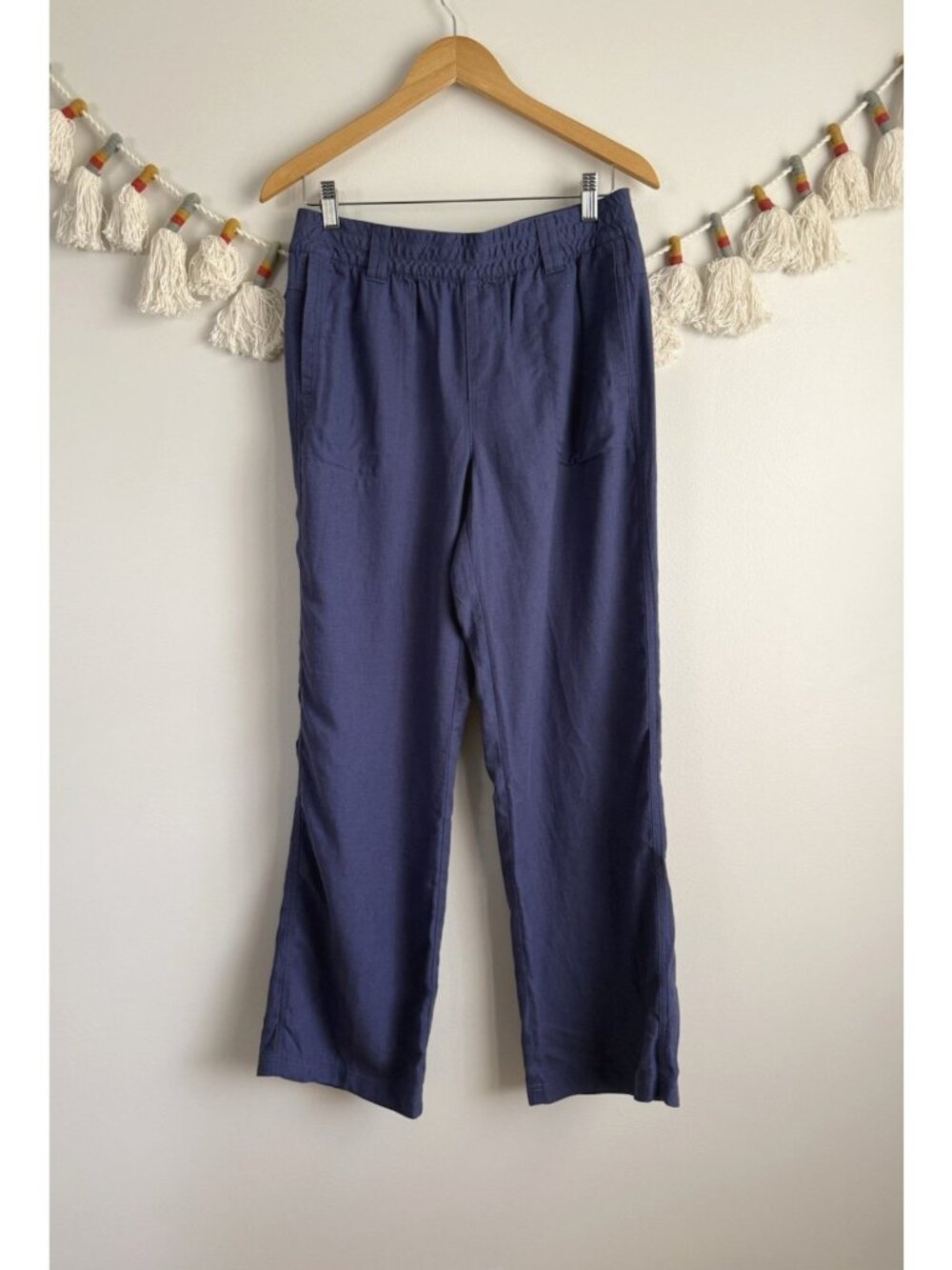 Khul Fresco Tencel Linen Straight Leg Breathable Lightweight Pant Purple Relax S